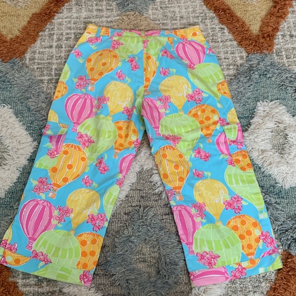 Lily Pulitzer Vintage Y2K Hot Air Balloon Print Wide Leg Capris - Picture 5 of 8